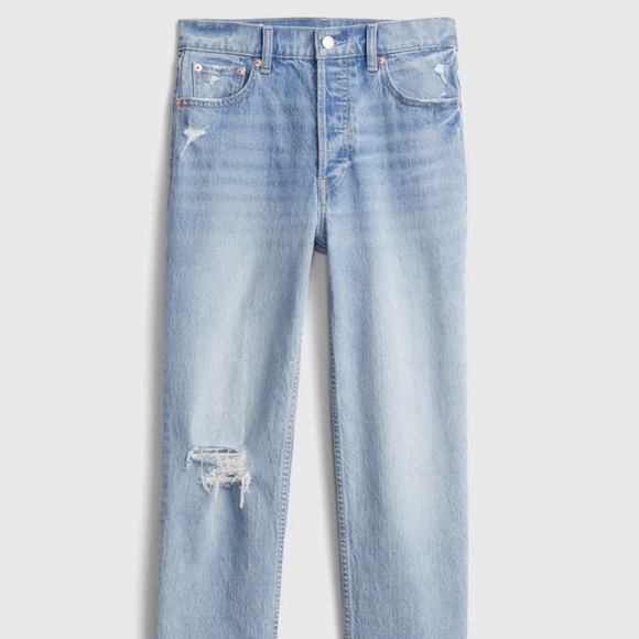 GAP High Rise Destructed Cheeky Straight Jeans (4/27) - Picture 2 of 10